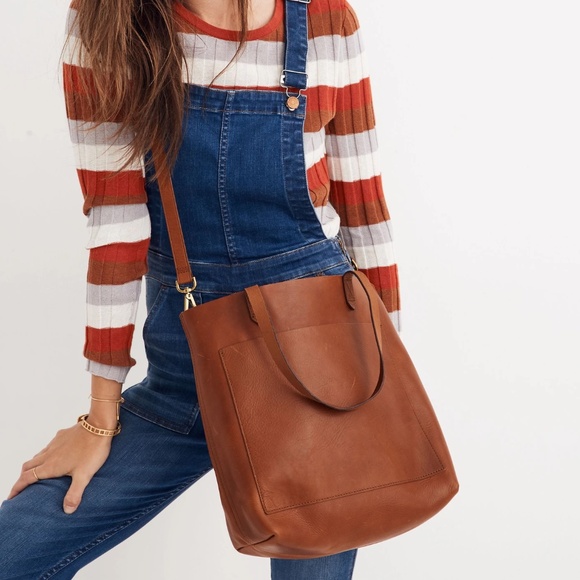 Madewell Medium Transport Tote in English Saddle - Picture 8 of 9